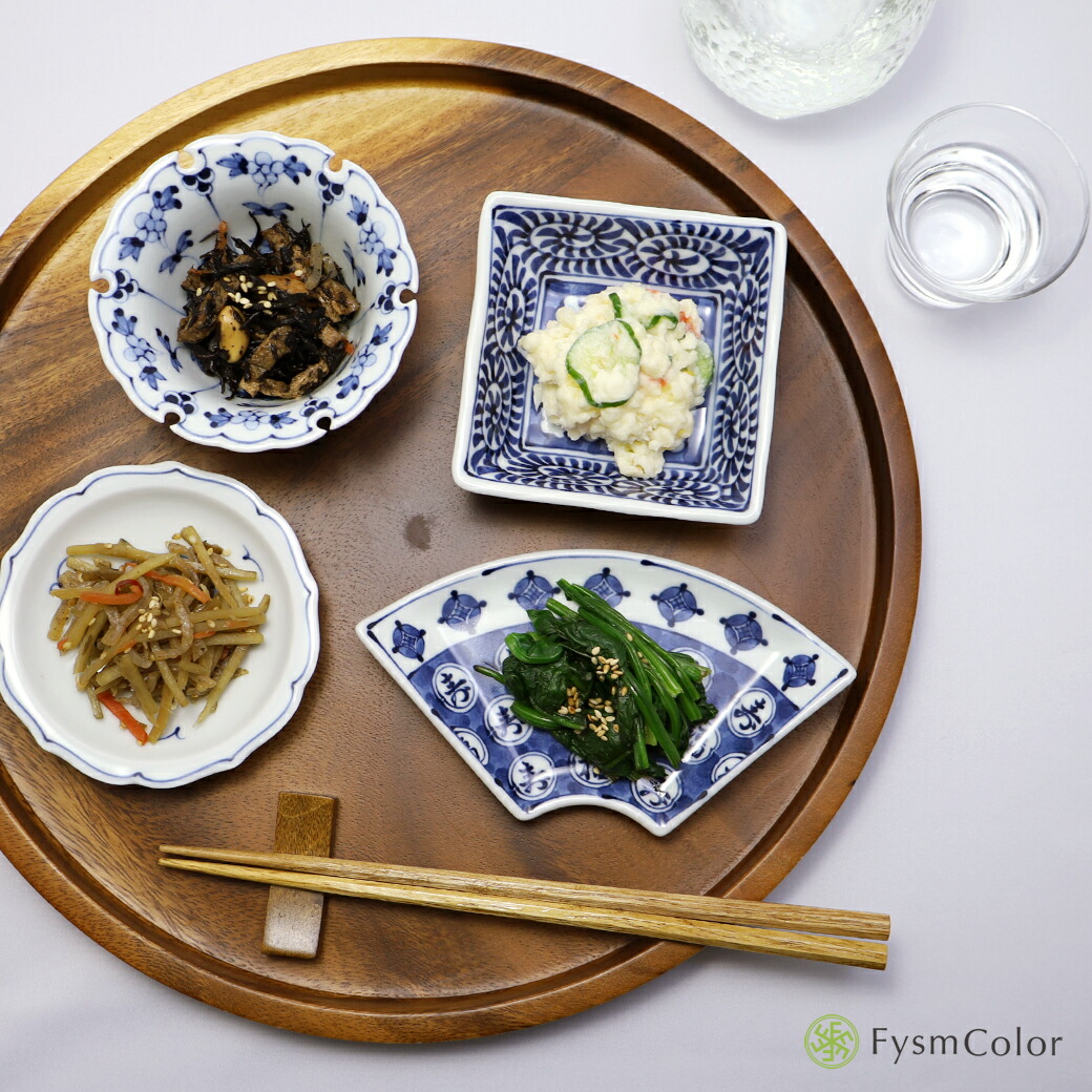 楽天市場】【波佐見焼】【間取山水百景桔梗高台皿】【染付絵変わり