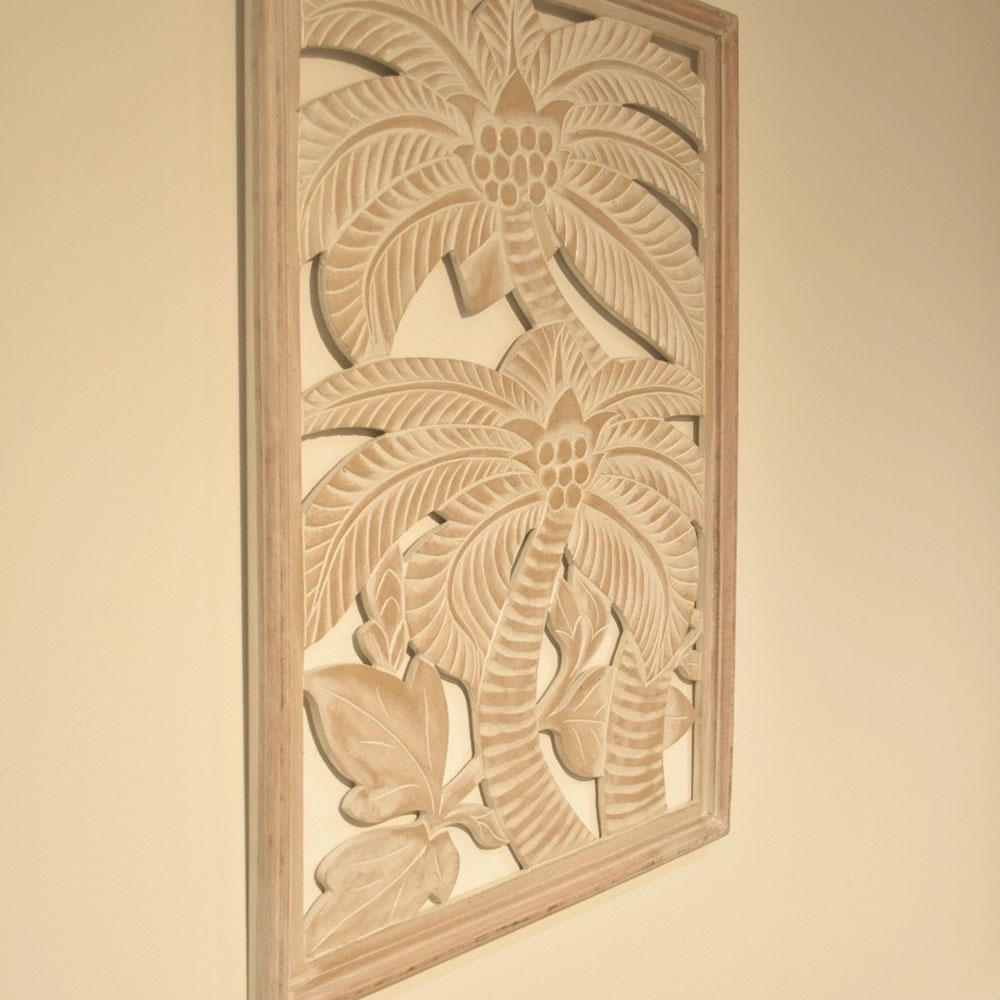 楽天市場】南国ヤシの木レリーフ 80×60cm レリーフ アジアン パネル 壁