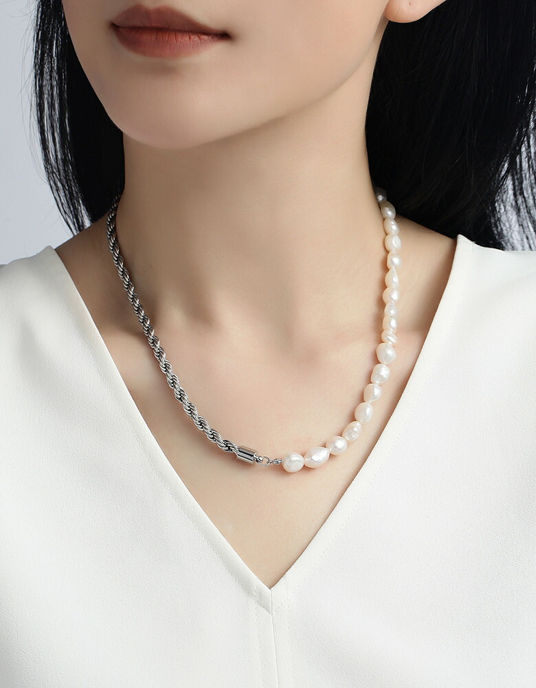 楽天市場】ネックレス バロックパール 天然パールネックレス 太め