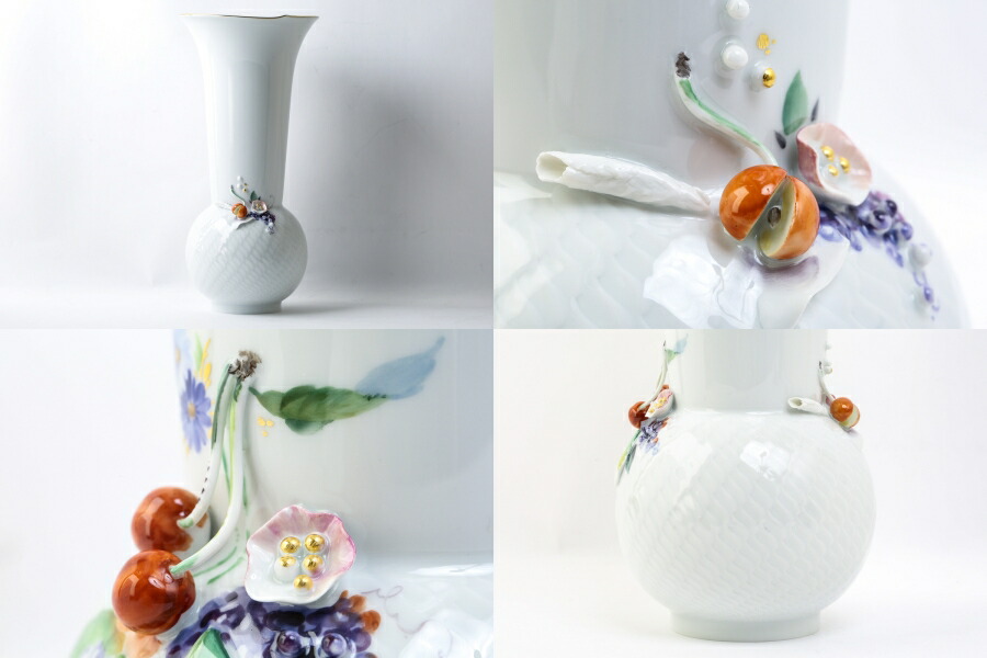 楽天市場】Meissen マイセン 波の戯れ チェリー フラワーベース 花瓶