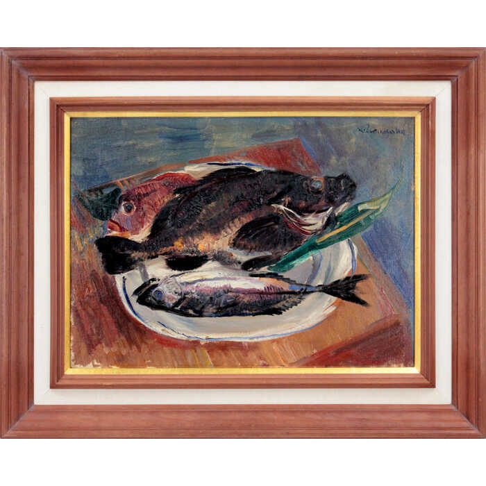 楽天市場】絵画 上野山清貢 油絵・油彩画 『魚』 静物 魚 力強い