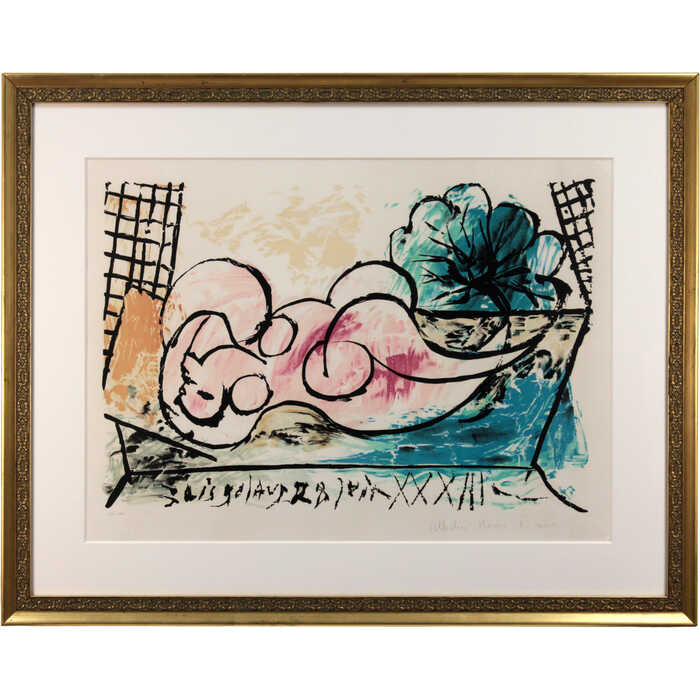 楽天市場】絵画 パブロ・ピカソ リトグラフ 版画 『眠る裸婦』 庭 裸婦