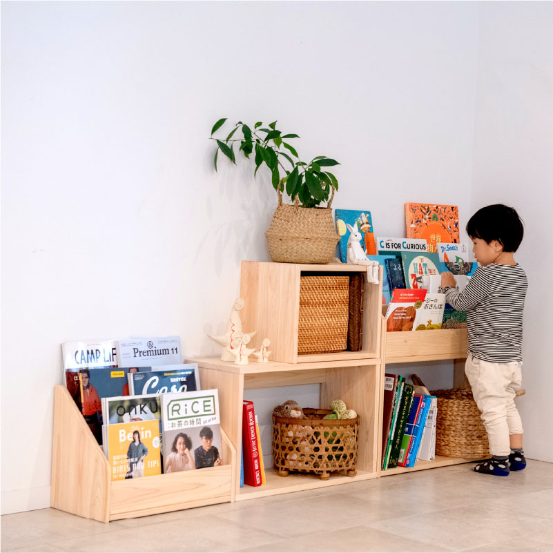 楽天市場】【期間中P2倍】 絵本棚 ヒノキ おしゃれ スリム おもちゃ