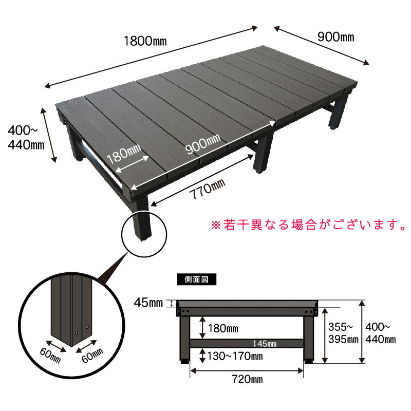 楽天市場】ウッドデッキ 人工木 アルミ DX デッキ T5型 【180×90cm