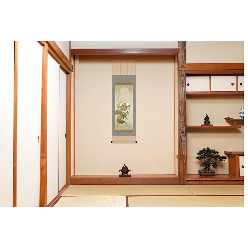 楽天市場】酒井抱一『十二か月花鳥図』一月『梅椿に鶯図』掛軸 : 光