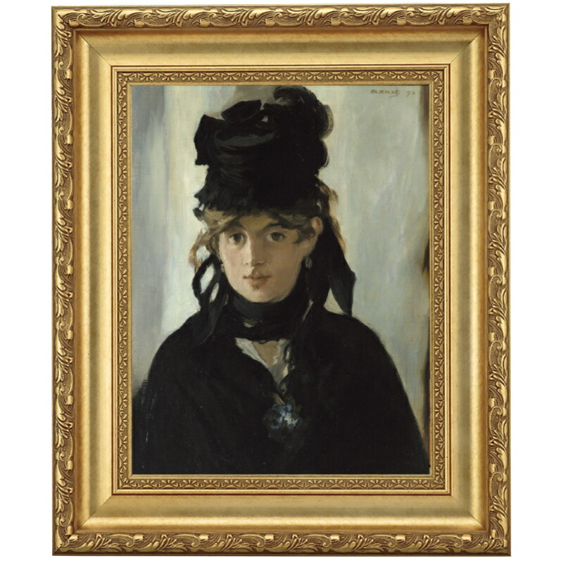 楽天市場】マネ「黒い帽子のベルト・モリゾ」 4号 立体複製名画 美術品