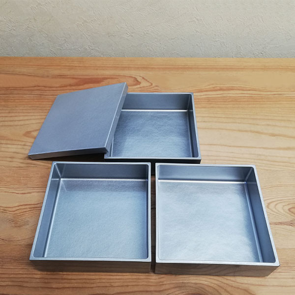 楽天市場】【取寄品】 シルバー 三段重 ＜4寸サイズ＞お重箱 3段重