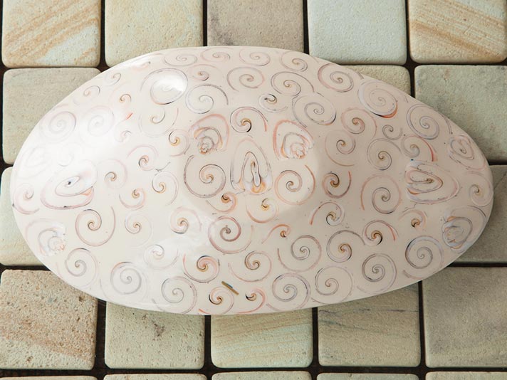 楽天市場】シェルスパイラルトレイ バリ 鍵置き モダン 玄関 貝殻