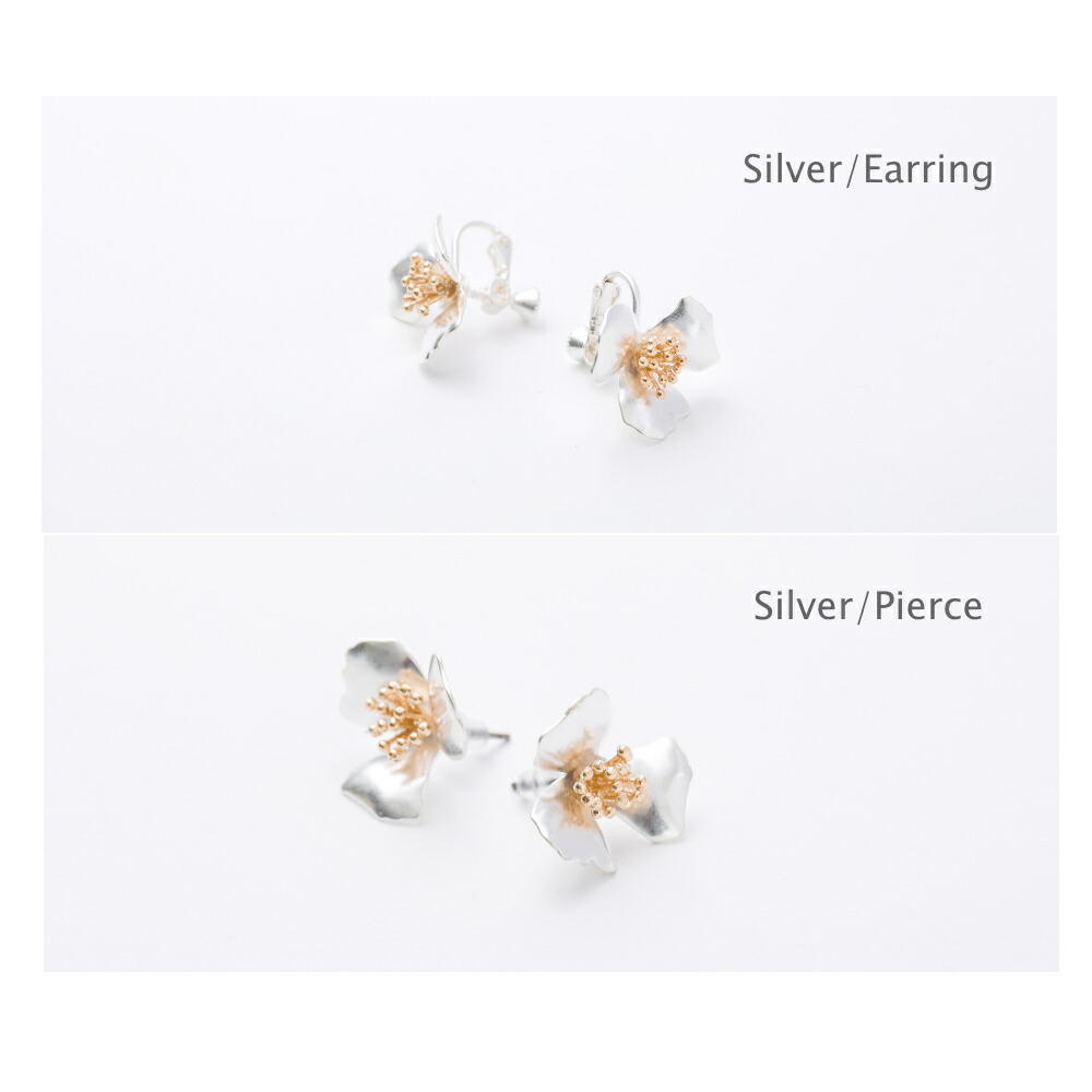 楽天市場】マット メタルフラワー Sサイズ ピアス イヤリング バイ