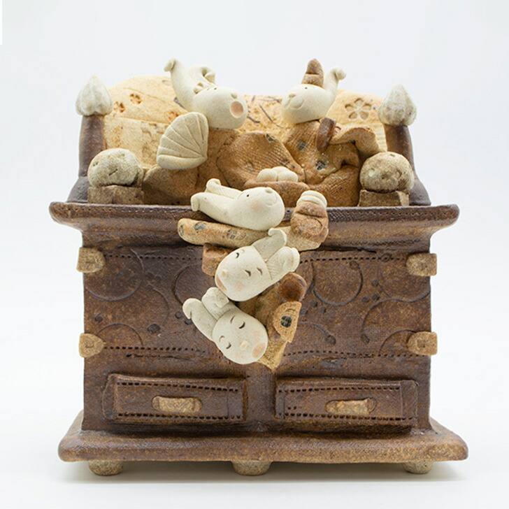 楽天市場】滝上真由美作 おもしろびな キャビネットうさぎ 陶人形作家