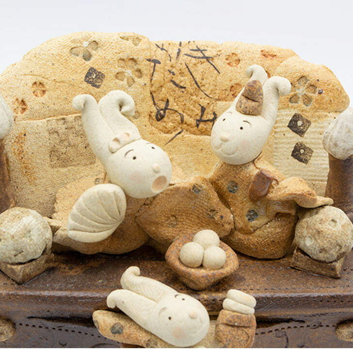 楽天市場】滝上真由美作 おもしろびな キャビネットうさぎ 陶人形作家