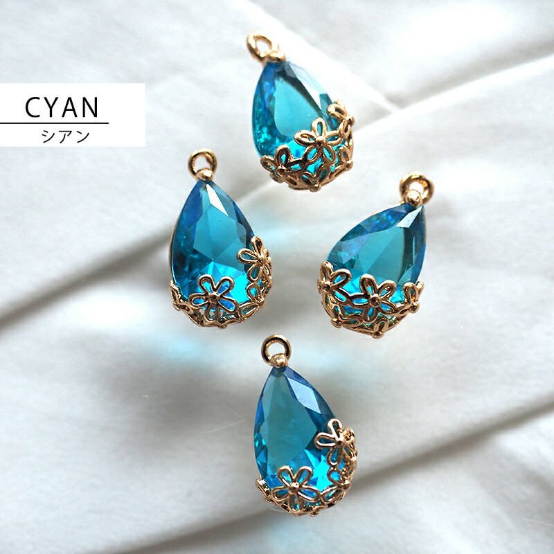 楽天市場】しずく型クリスタルガラスチャーム2個セット カラー