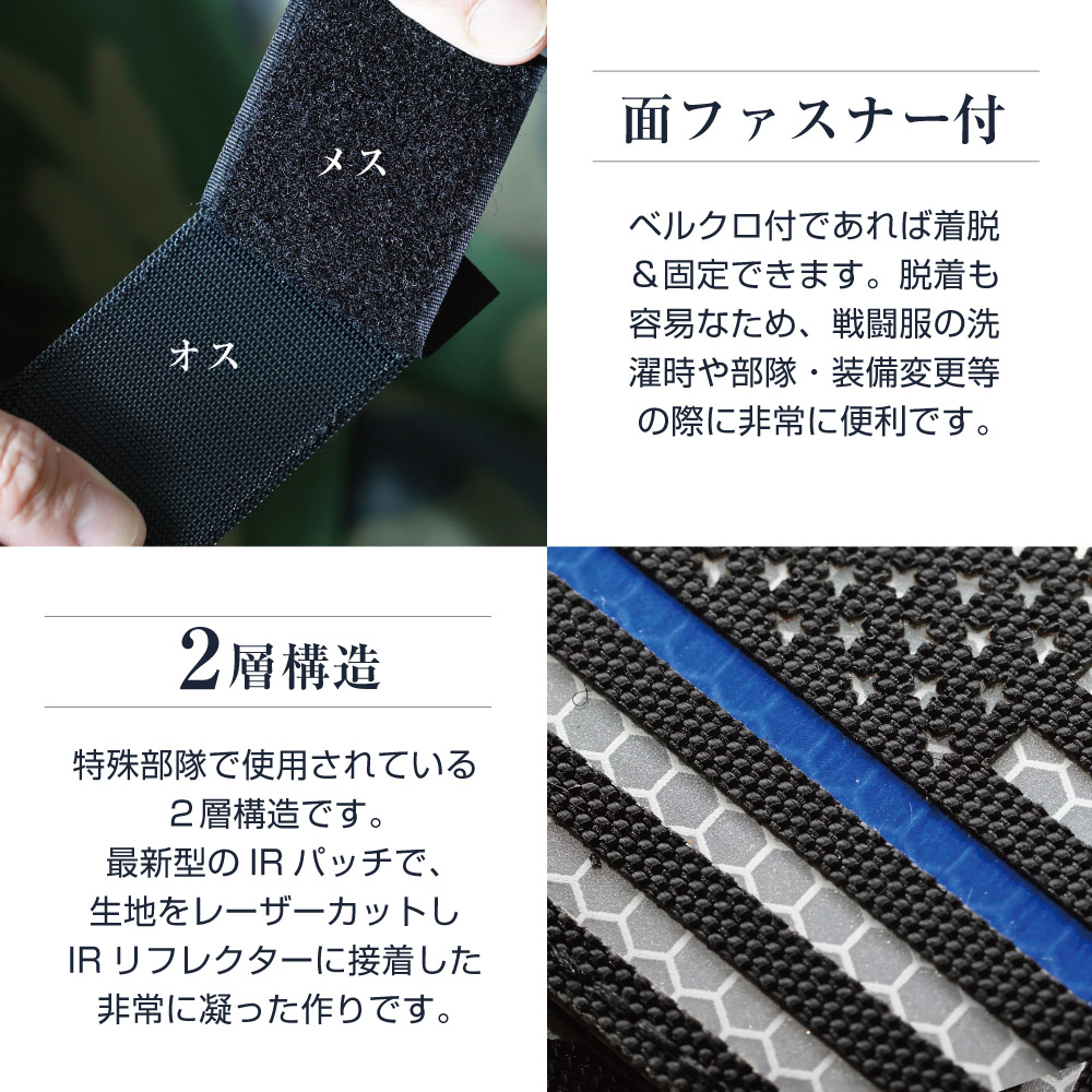 楽天市場】IRパッチ 簡単 装着 アメリカ星条旗 ミリタリーワッペン US