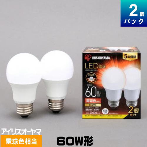 楽天市場】アイリスオーヤマ LDA7L-G-6T62P LED電球 一般電球形 E26