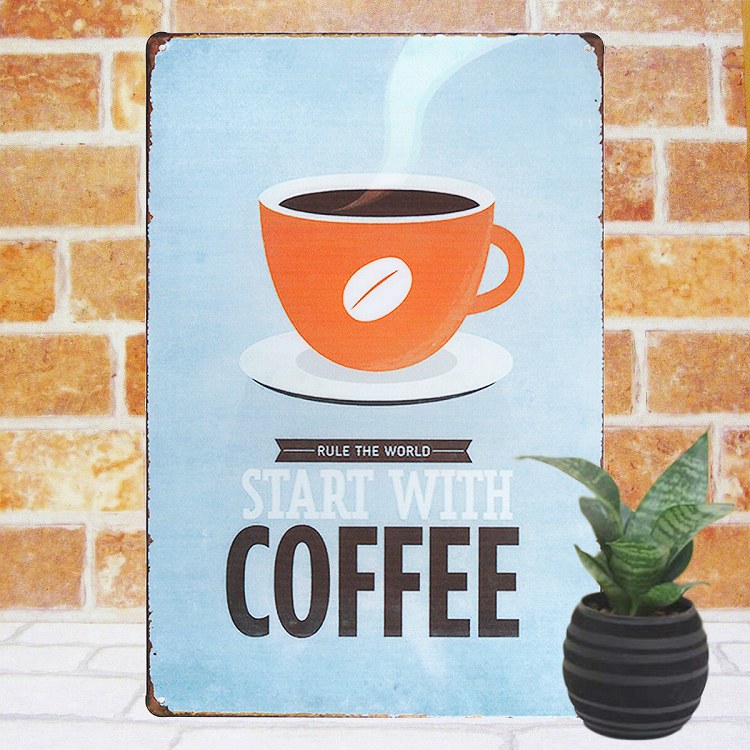 楽天市場】アート ポスター インテリア ブリキ看板 コーヒー sw 絵