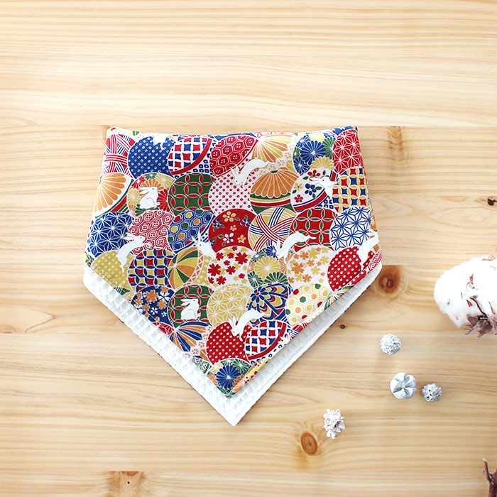 楽天市場】[カット済]鞠とうさぎ 2色【丸形スタイ】【くるくるスタイ