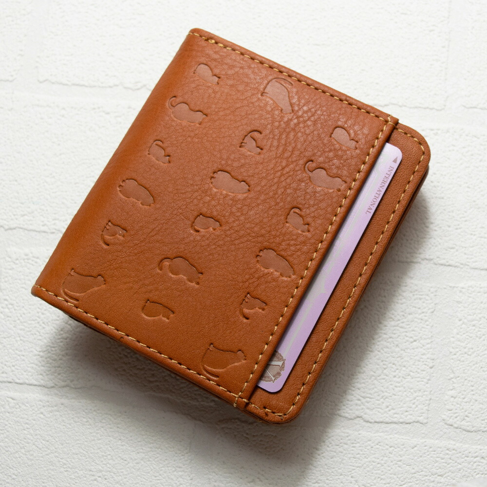 楽天市場】キャットデザイン コンパクト財布 / 猫 ネコ 本革 型押し