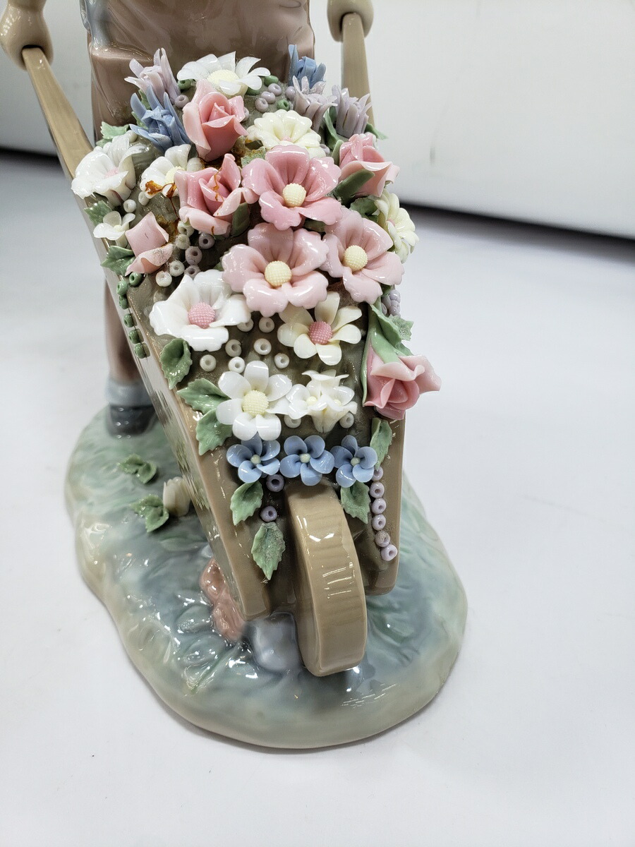 楽天市場】【中古品】リヤドロ 花車を押す少年 LLADRO 陶器人形 置物