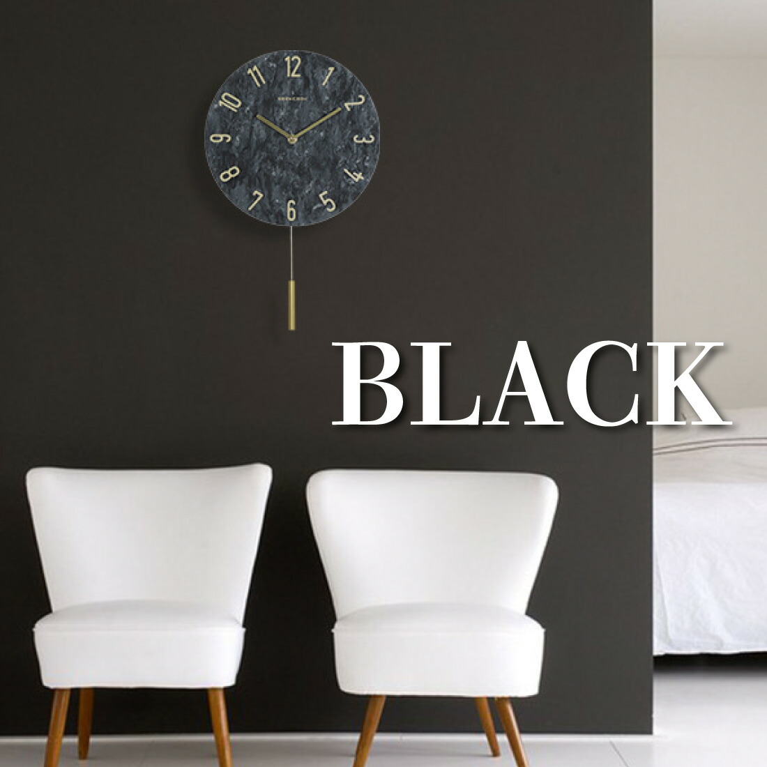 楽天市場】天然大理石 壁掛け時計 振り子式 大理石 掛け時計 天然石