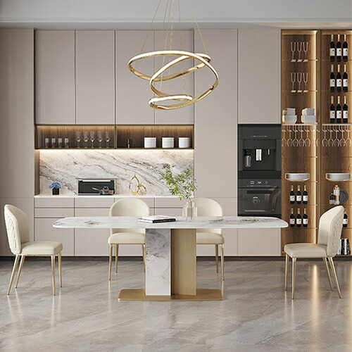 楽天市場】ダイニングテーブル 幅130cm セラミック ホワイト ゴールド