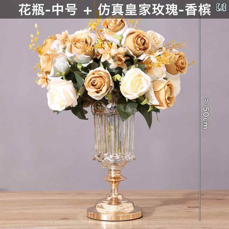 楽天市場】花瓶 北欧風 ライトラグジュアリー クリスタルガラス メタル