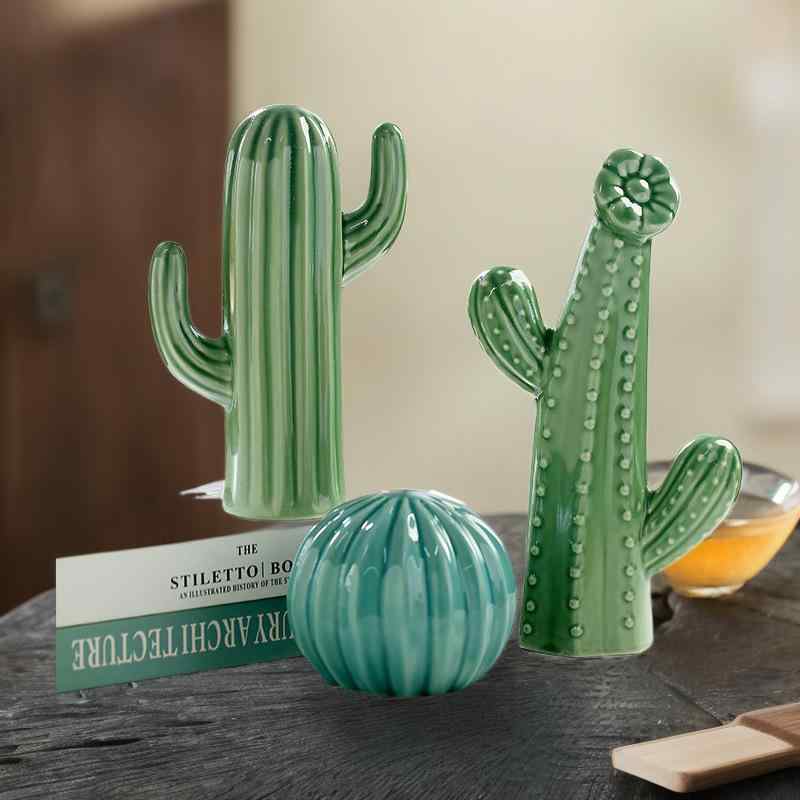楽天市場】置物 サボテン 陶器 オブジェ 北欧風 シンプル モダン
