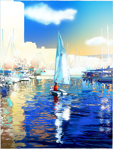 楽天市場】鈴木英人「ディンギーの少年」-A BOY AND HIS DINGHY- 2005