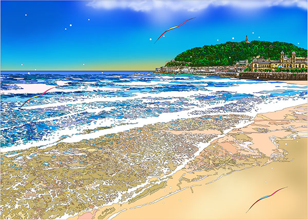 楽天市場】鈴木 英人 「夏の終わりのサンセバスチャン 」 作家直筆