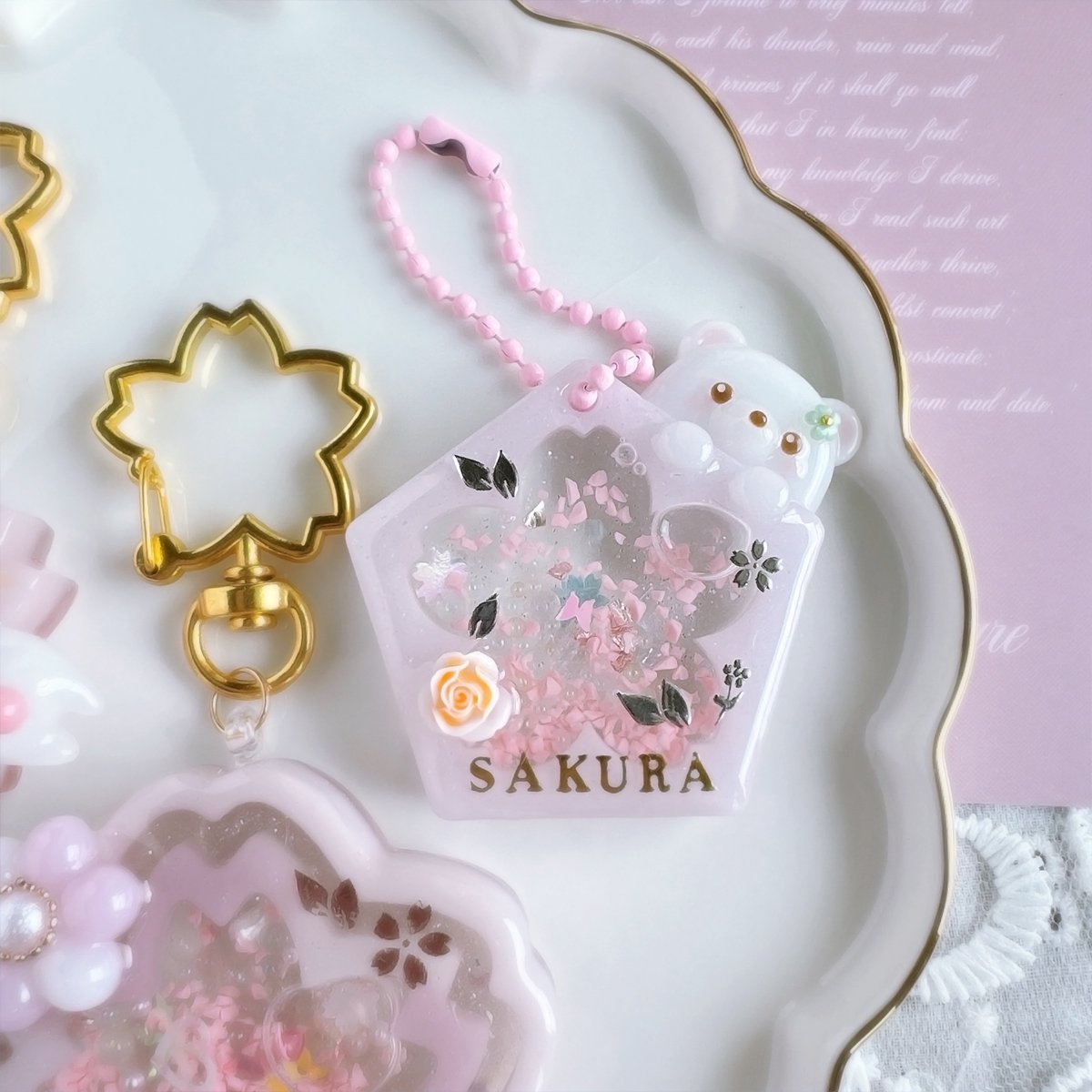 楽天市場】【封入】満開♪桜ふぶきのもと レジン封入素材 封入パーツ