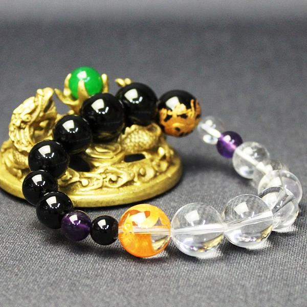 楽天市場】水晶 オニキス ブレスレット 黒い石 魔除け パワーストーン