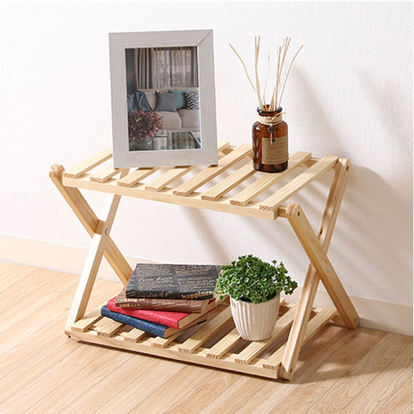 楽天市場】棚 木製 2段 折りたたみラック 北欧 シェルフ 収納ラック