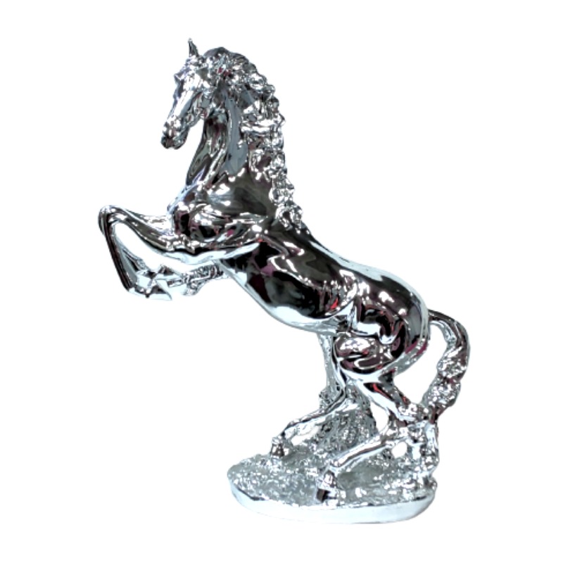 楽天市場】馬 置物 跳ね馬 オブジェ シルバー H50cm オーナメント