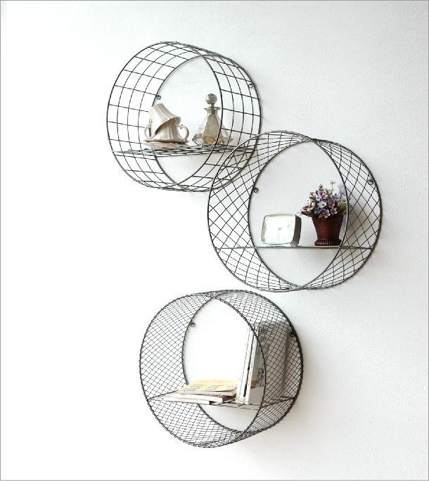 楽天市場】ウォールシェルフ アイアン おしゃれ 丸 ボックス