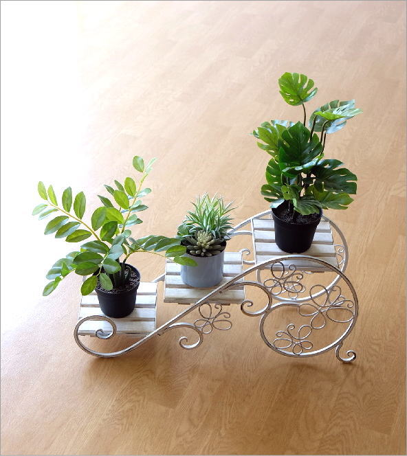 楽天市場】フラワースタンド 花台 アイアン 3段 木製 白 ホワイト