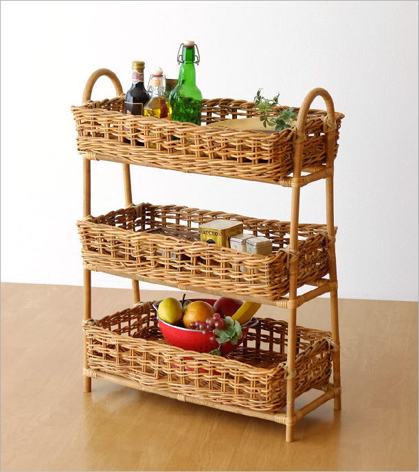 楽天市場】バスケット アラログ 3段 収納 おしゃれ ランドリーラック