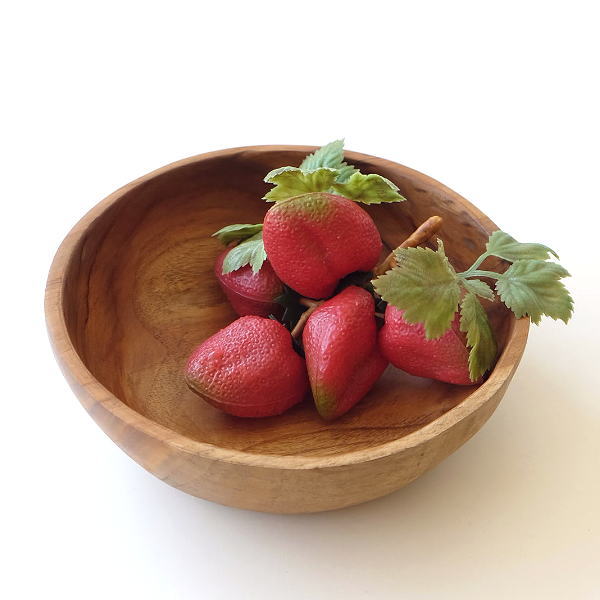 楽天市場】ボウル 木製 天然木 おしゃれ チーク ナチュラル 木製