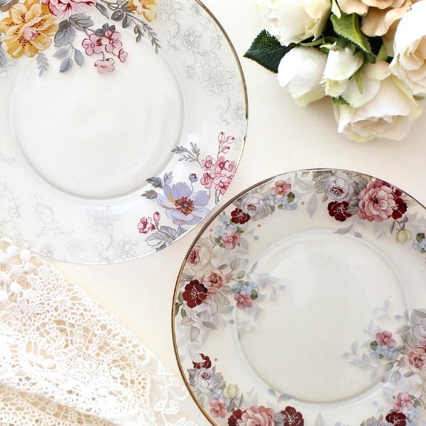 楽天市場】お皿 プレート おしゃれ ガラス 直径20cm かわいい 皿 花柄