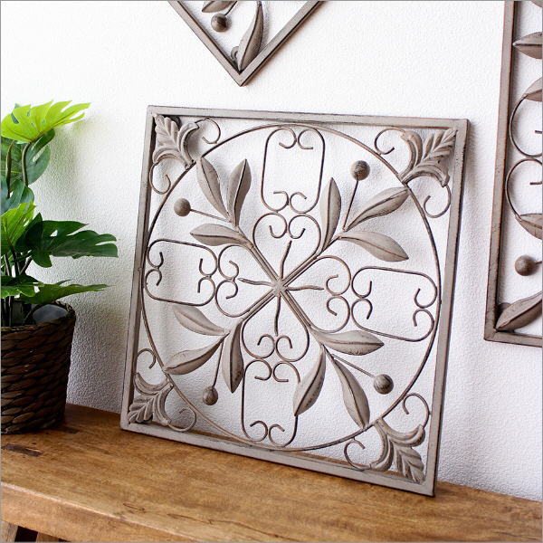 楽天市場】壁飾り アイアン 壁掛け おしゃれ リーフ 葉 パネル