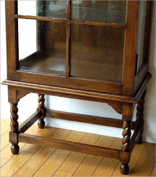 楽天市場】ガラスキャビネット 木製 アンティーク 家具 オーク材 無垢