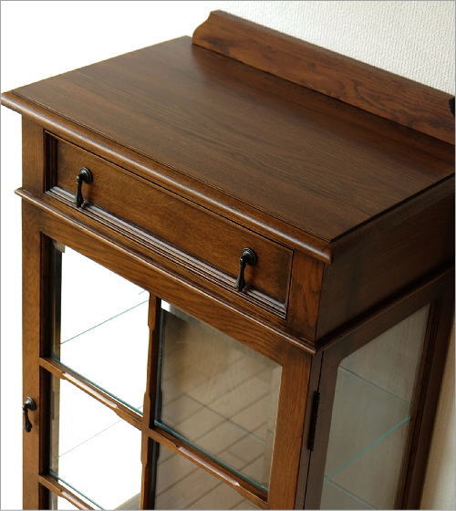 楽天市場】ガラスキャビネット 木製 アンティーク 家具 オーク材 無垢