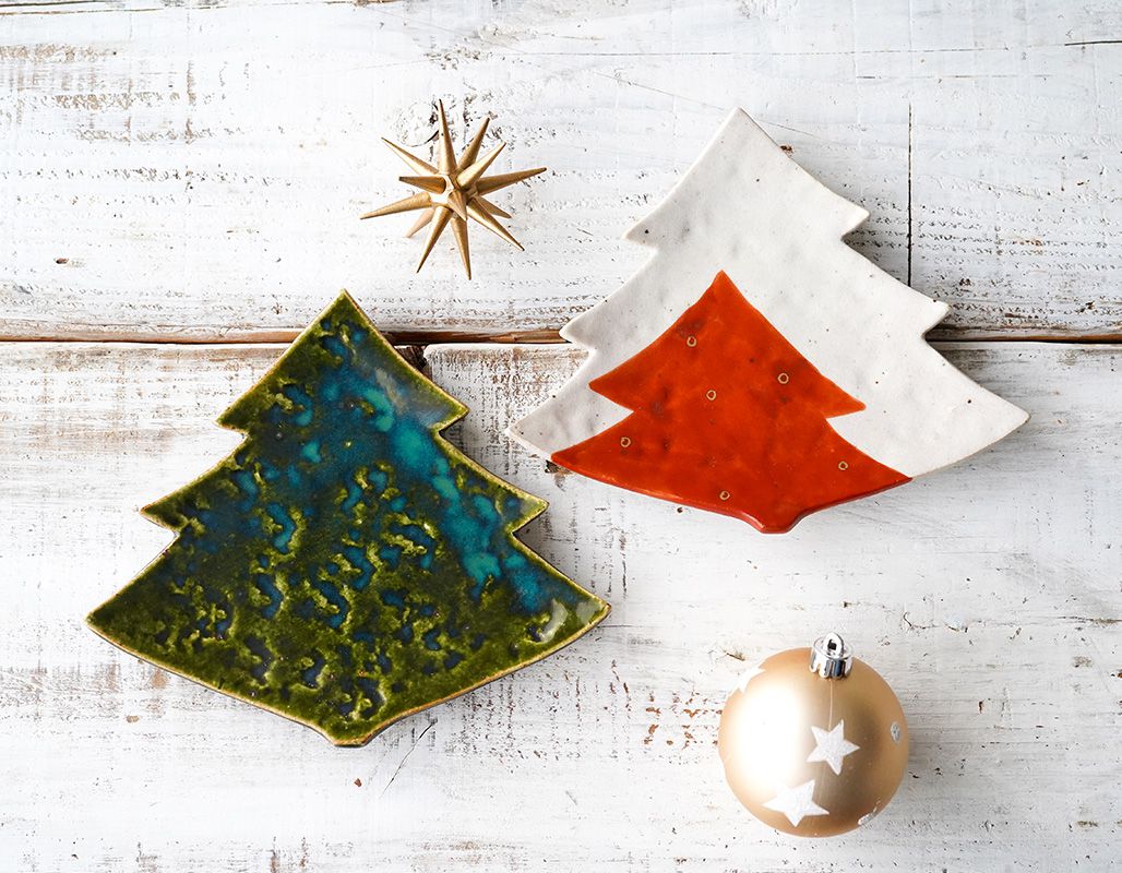 楽天市場】【クーポン配布中】クリスマスツリー 粉引赤絵 三つ足ケーキ