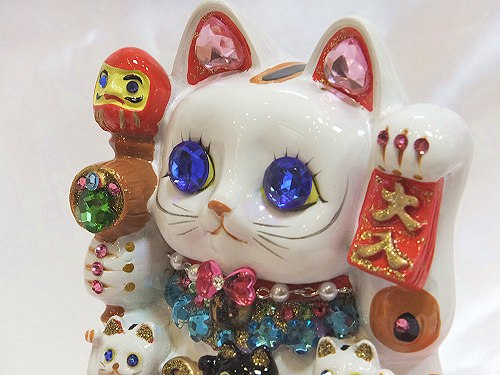 楽天市場】招き猫 デコレーション キラキラ 置物 おしゃれ かわいい