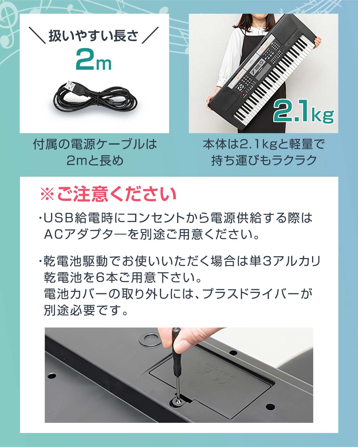 楽天市場】RiZKiZ 電子キーボード 61鍵盤 キーボード ピアノ