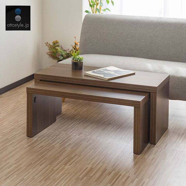 楽天市場】ローテーブル 90 センターテーブル 木目調 2点セット 長方形