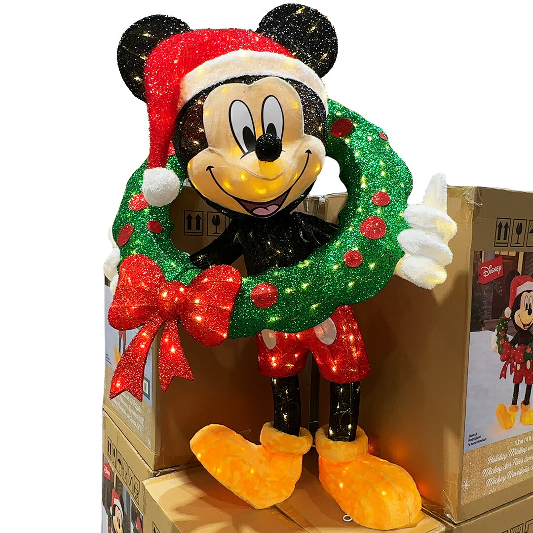 楽天市場】ホリデーミッキーマウス LEDライト付き 高さ約121cm