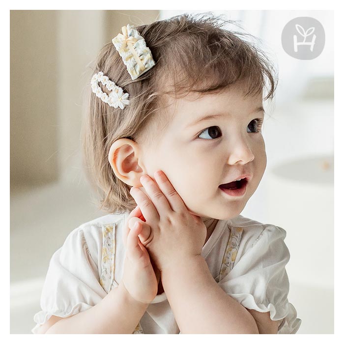 楽天市場】ニアーン ヘアクリップ 黄色とレースが可愛い 赤ちゃん