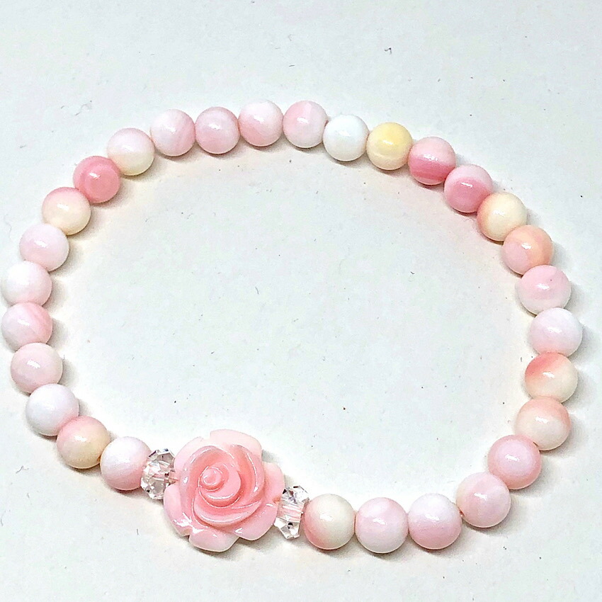 楽天市場】クィーンコンクシェル 薔薇 天然石ブレスレット