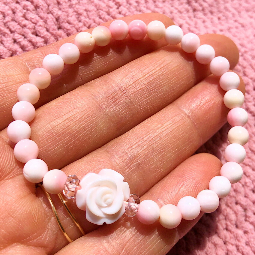 楽天市場】クィーンコンクシェル 薔薇 天然石ブレスレット