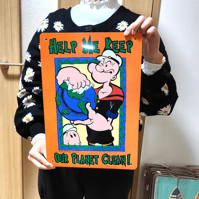 楽天市場】オープン 看板 プラサインボード ポパイ PLANET CLEAN