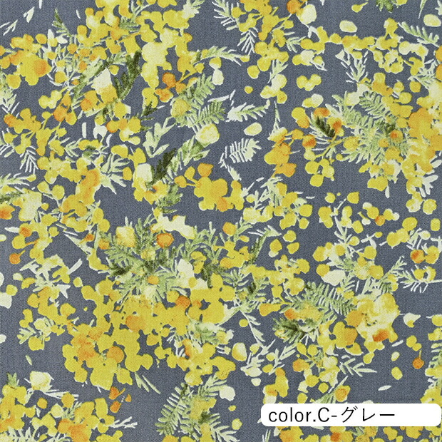 楽天市場】Flownny mimosa ミモザ 水彩風 総柄 ローン生地 約110cm幅
